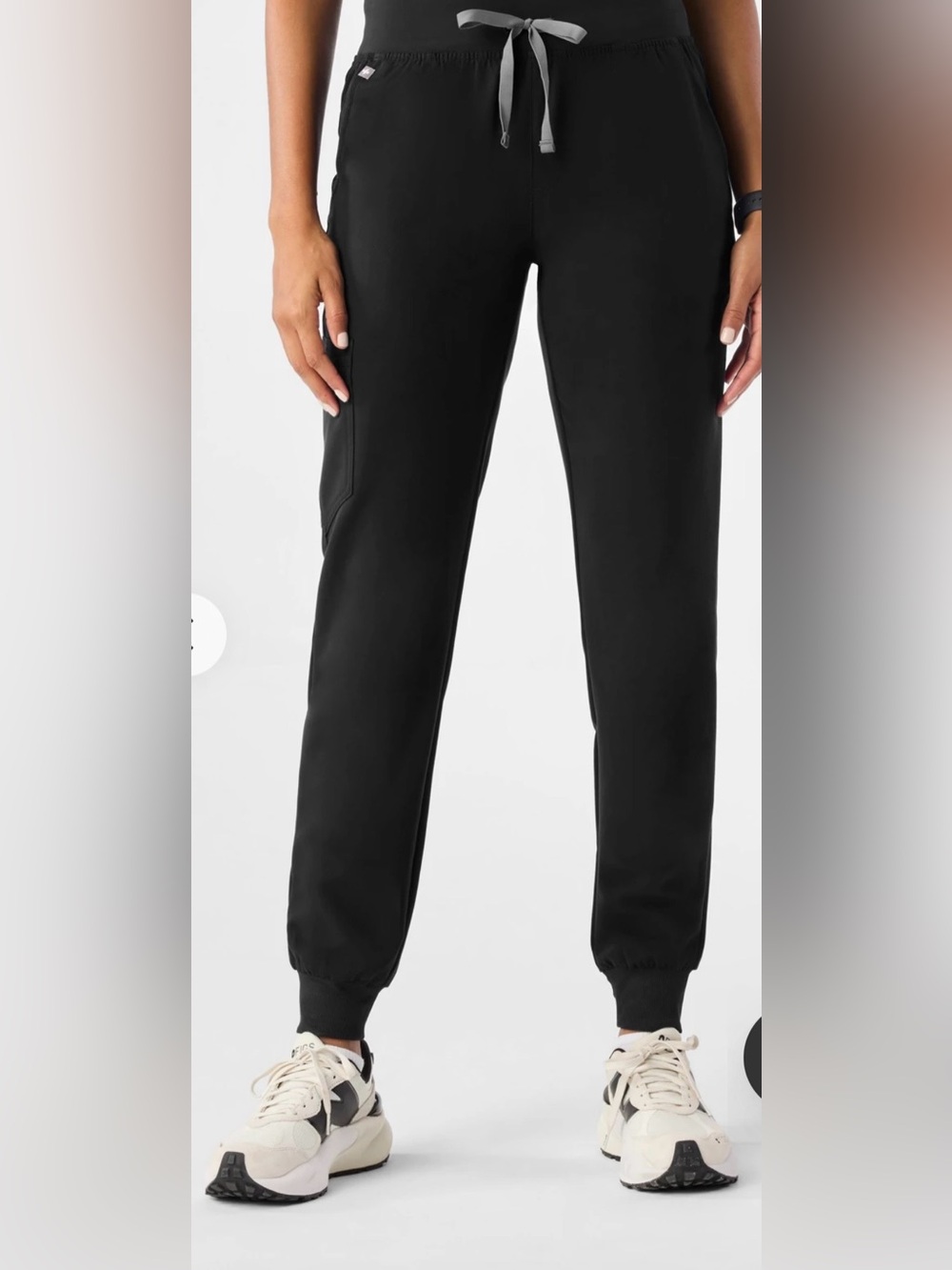 Figs Women’s Black Joggers with Gray Drawstring